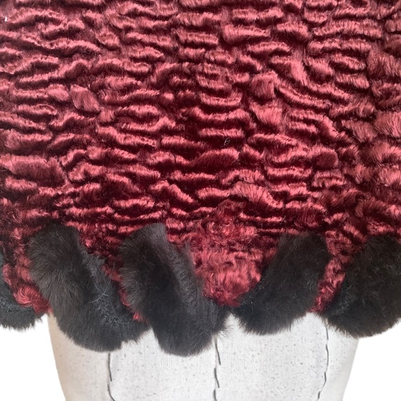 Vintage y2k Sue Wong Nocturne Faux Fur Caplet Cape Wrap Jacket - Picture 10 of 12